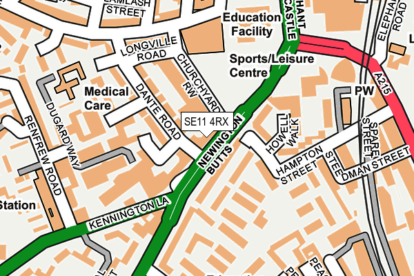 SE11 4RX map - OS OpenMap – Local (Ordnance Survey)