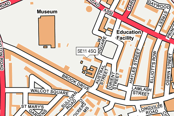 SE11 4SQ map - OS OpenMap – Local (Ordnance Survey)