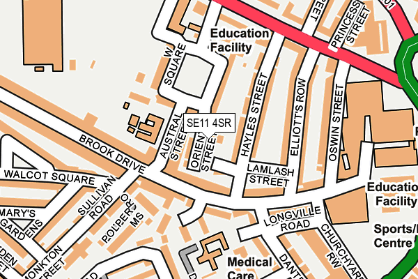 SE11 4SR map - OS OpenMap – Local (Ordnance Survey)