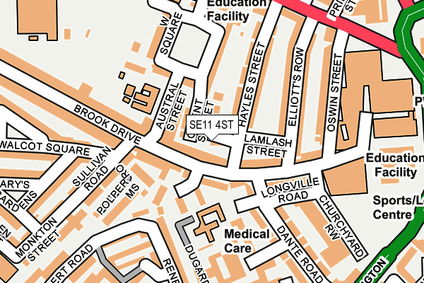 SE11 4ST map - OS OpenMap – Local (Ordnance Survey)