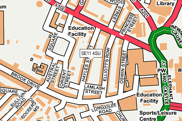 SE11 4SU map - OS OpenMap – Local (Ordnance Survey)