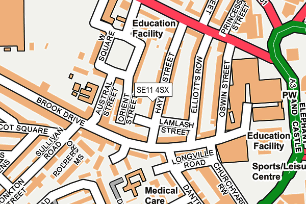SE11 4SX map - OS OpenMap – Local (Ordnance Survey)