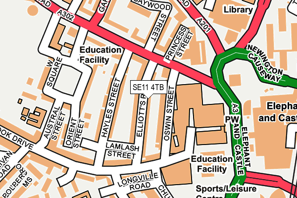 SE11 4TB map - OS OpenMap – Local (Ordnance Survey)