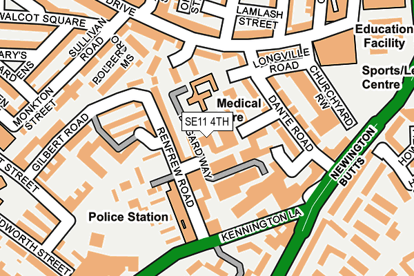 SE11 4TH map - OS OpenMap – Local (Ordnance Survey)