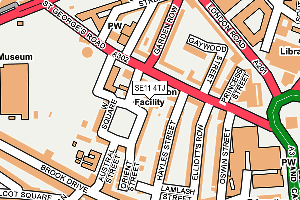 SE11 4TJ map - OS OpenMap – Local (Ordnance Survey)