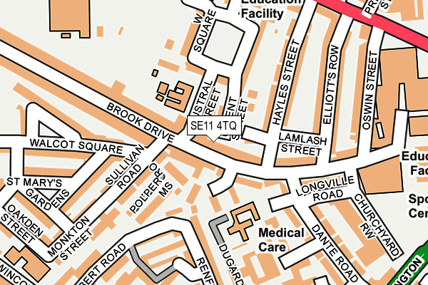 SE11 4TQ map - OS OpenMap – Local (Ordnance Survey)