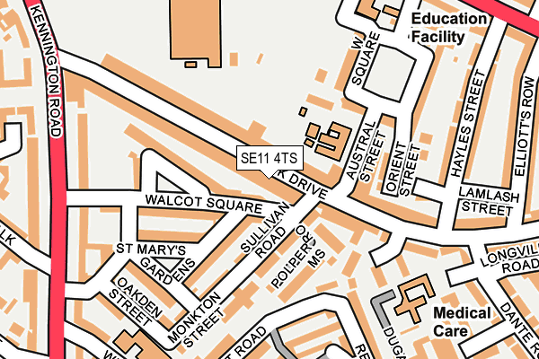 SE11 4TS map - OS OpenMap – Local (Ordnance Survey)