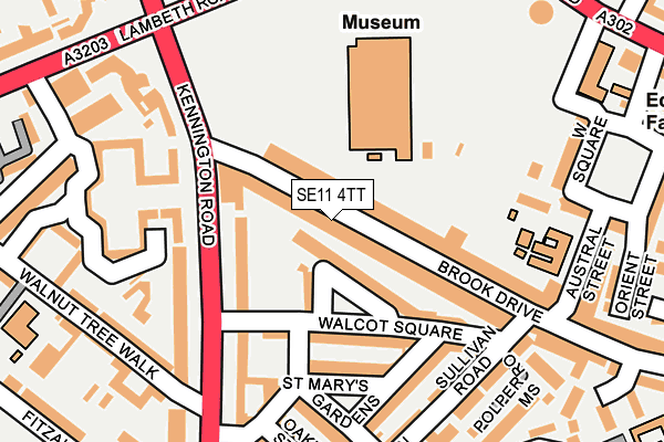 SE11 4TT map - OS OpenMap – Local (Ordnance Survey)
