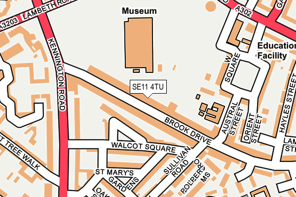 SE11 4TU map - OS OpenMap – Local (Ordnance Survey)