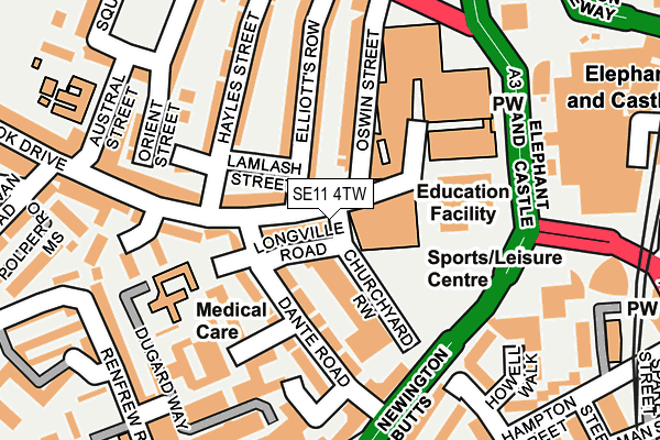 SE11 4TW map - OS OpenMap – Local (Ordnance Survey)