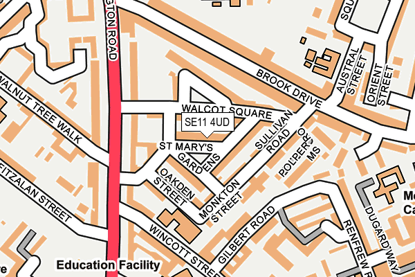 SE11 4UD map - OS OpenMap – Local (Ordnance Survey)
