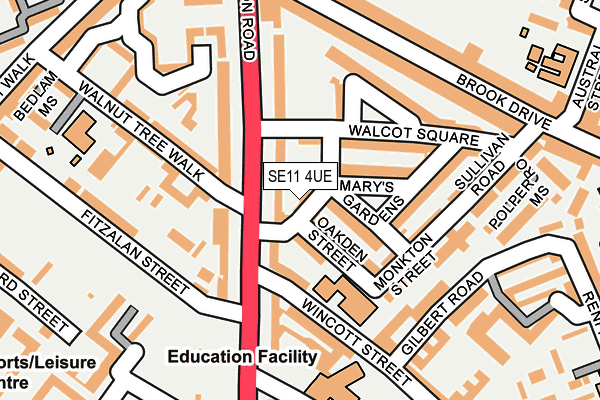 SE11 4UE map - OS OpenMap – Local (Ordnance Survey)