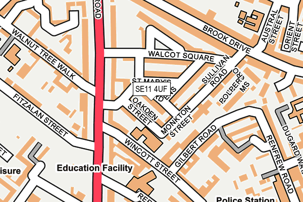 SE11 4UF map - OS OpenMap – Local (Ordnance Survey)