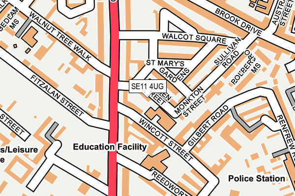 SE11 4UG map - OS OpenMap – Local (Ordnance Survey)