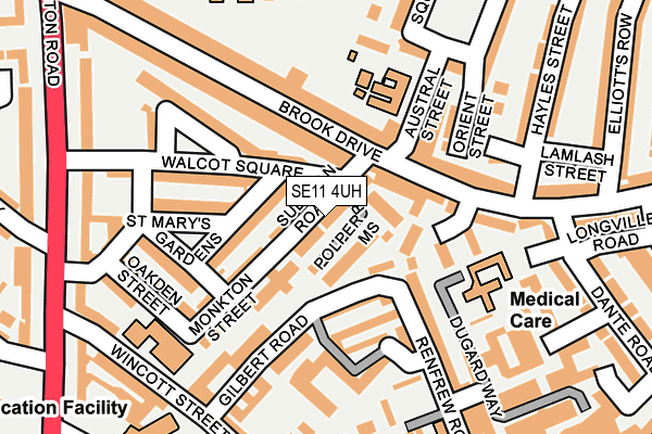 SE11 4UH map - OS OpenMap – Local (Ordnance Survey)