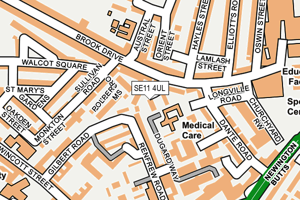 SE11 4UL map - OS OpenMap – Local (Ordnance Survey)