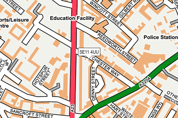 SE11 4UU map - OS OpenMap – Local (Ordnance Survey)