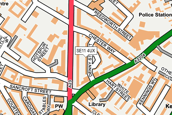 SE11 4UX map - OS OpenMap – Local (Ordnance Survey)