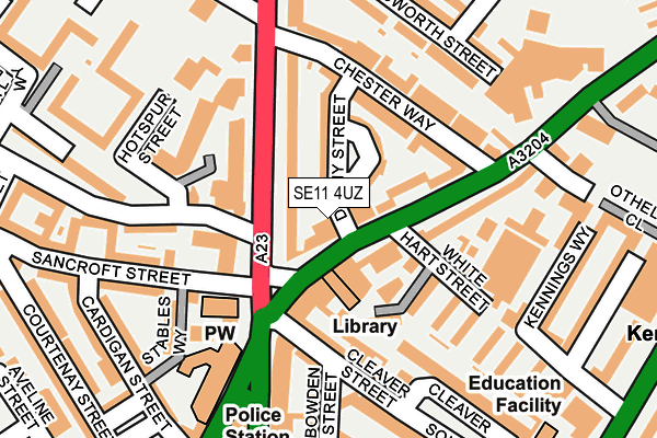 SE11 4UZ map - OS OpenMap – Local (Ordnance Survey)