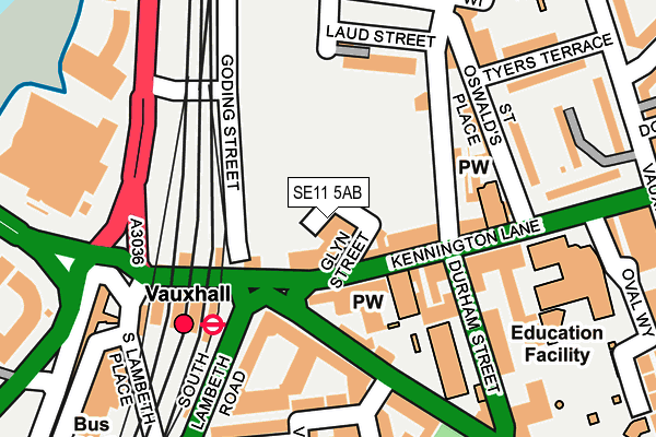 SE11 5AB map - OS OpenMap – Local (Ordnance Survey)