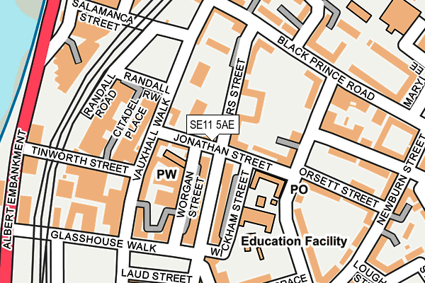 SE11 5AE map - OS OpenMap – Local (Ordnance Survey)