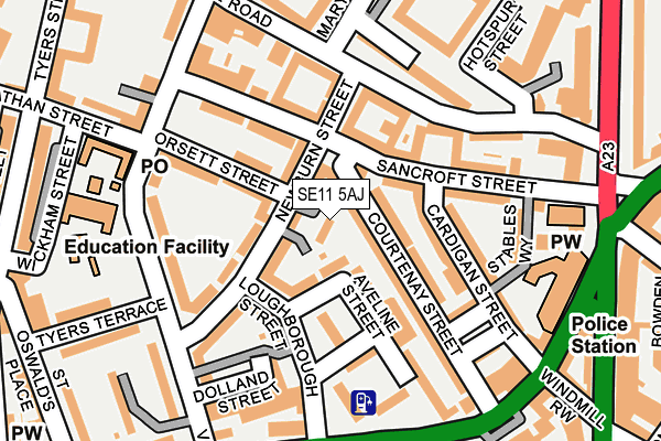 SE11 5AJ map - OS OpenMap – Local (Ordnance Survey)