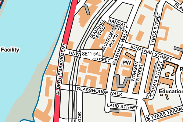 SE11 5AL map - OS OpenMap – Local (Ordnance Survey)