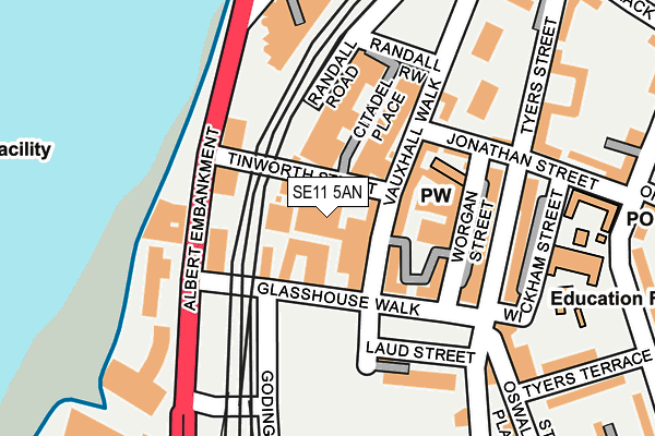 SE11 5AN map - OS OpenMap – Local (Ordnance Survey)
