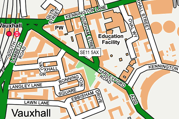 SE11 5AX map - OS OpenMap – Local (Ordnance Survey)