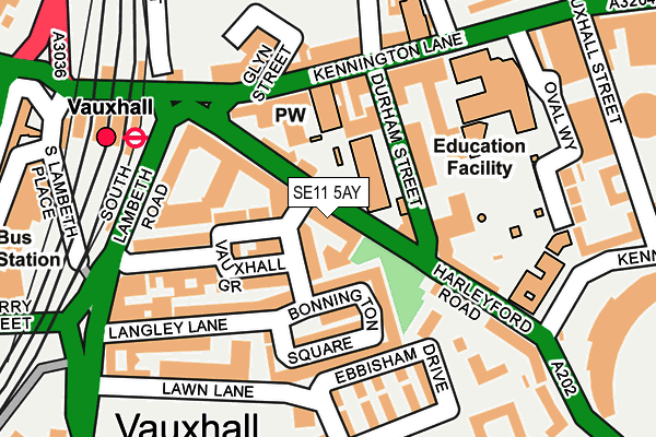 SE11 5AY map - OS OpenMap – Local (Ordnance Survey)