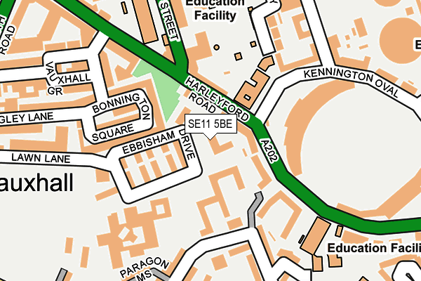 SE11 5BE map - OS OpenMap – Local (Ordnance Survey)