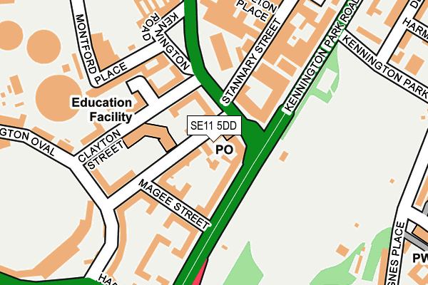 SE11 5DD map - OS OpenMap – Local (Ordnance Survey)