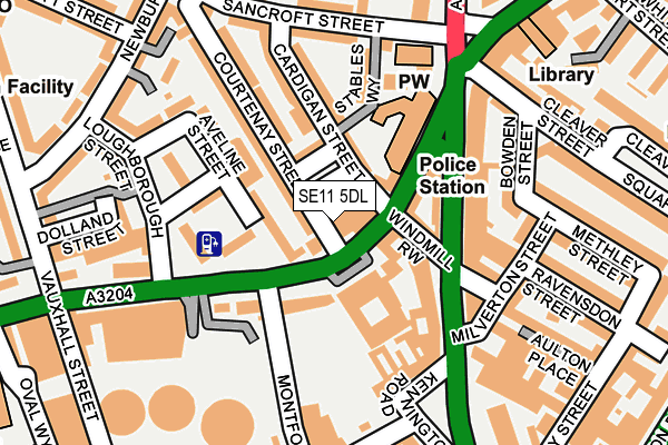 SE11 5DL map - OS OpenMap – Local (Ordnance Survey)