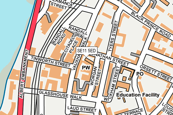 SE11 5ED map - OS OpenMap – Local (Ordnance Survey)