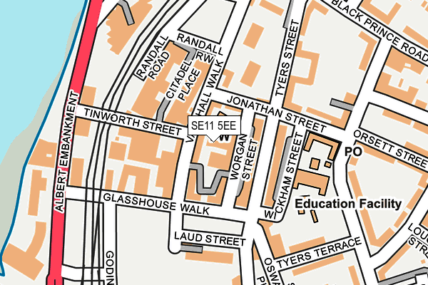 SE11 5EE map - OS OpenMap – Local (Ordnance Survey)