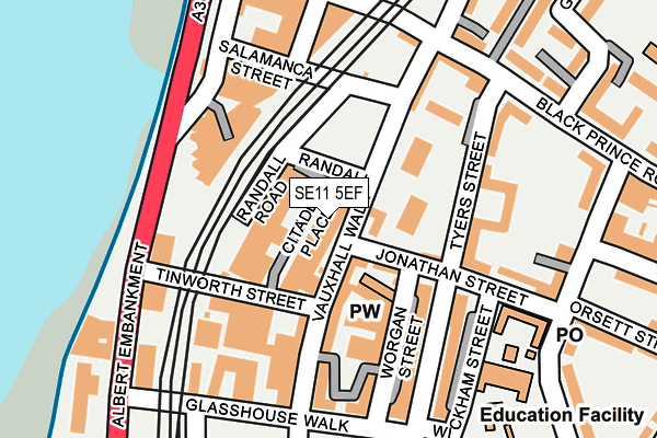 SE11 5EF map - OS OpenMap – Local (Ordnance Survey)