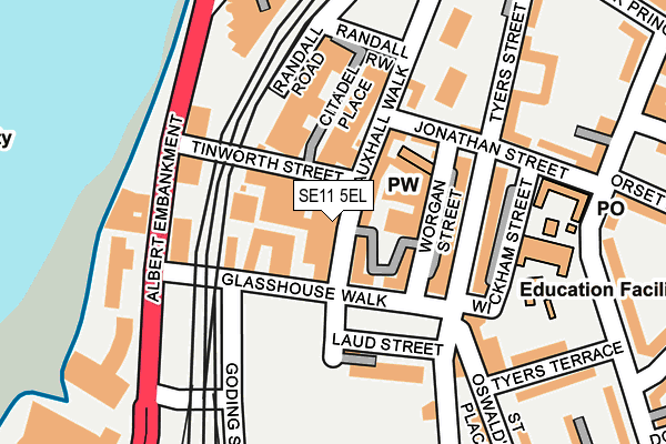 SE11 5EL map - OS OpenMap – Local (Ordnance Survey)