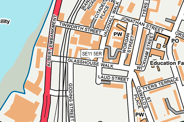 SE11 5ER map - OS OpenMap – Local (Ordnance Survey)
