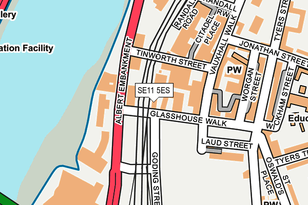 SE11 5ES map - OS OpenMap – Local (Ordnance Survey)