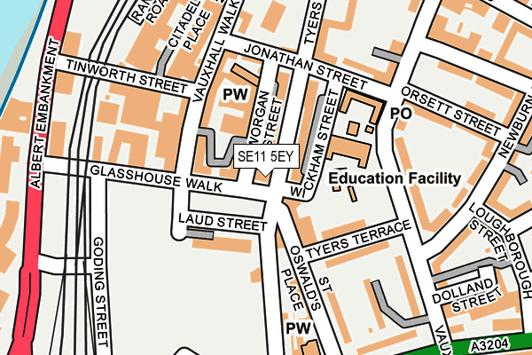SE11 5EY map - OS OpenMap – Local (Ordnance Survey)