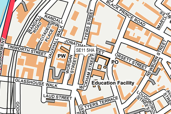 SE11 5HA map - OS OpenMap – Local (Ordnance Survey)