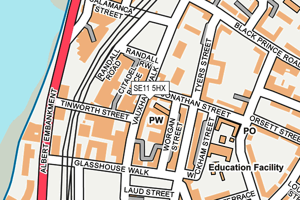 SE11 5HX map - OS OpenMap – Local (Ordnance Survey)