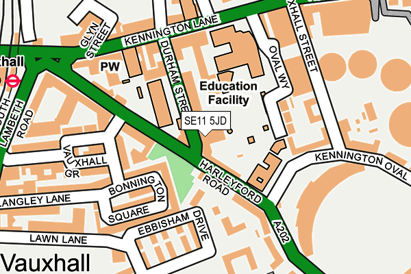 SE11 5JD map - OS OpenMap – Local (Ordnance Survey)