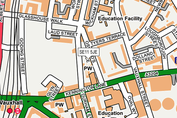 SE11 5JE map - OS OpenMap – Local (Ordnance Survey)