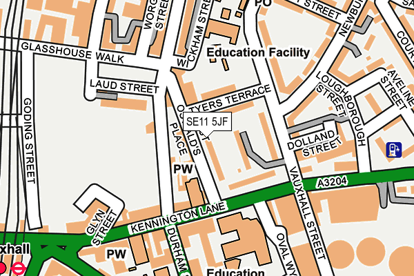 SE11 5JF map - OS OpenMap – Local (Ordnance Survey)
