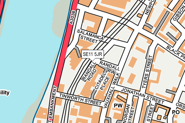 SE11 5JR map - OS OpenMap – Local (Ordnance Survey)