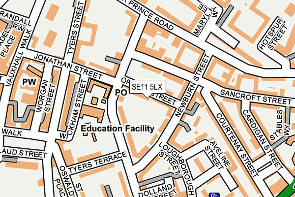 SE11 5LX map - OS OpenMap – Local (Ordnance Survey)