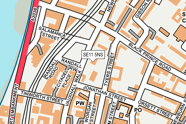 SE11 5NS map - OS OpenMap – Local (Ordnance Survey)