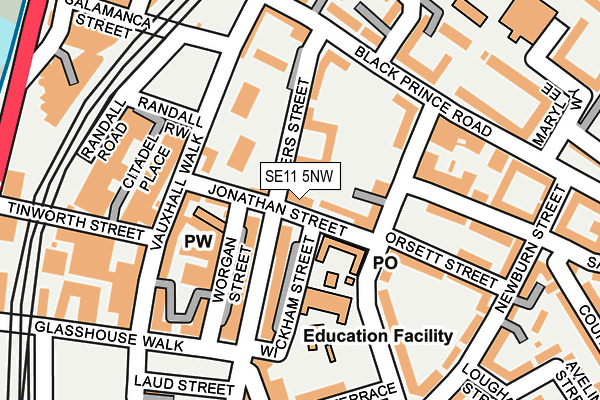 SE11 5NW map - OS OpenMap – Local (Ordnance Survey)