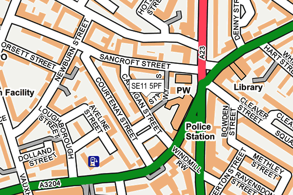 SE11 5PF map - OS OpenMap – Local (Ordnance Survey)